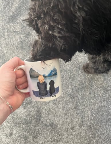 Customer photo review of Girl & Dogs - Life is better with a dog Personalised Mug