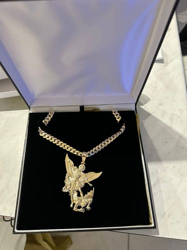 Customer photo review of *NEW* 14K San Miguel Solid Pendant W/ Semi Solid Chain (8MM - 24" Inches) NU LINK JTJ™