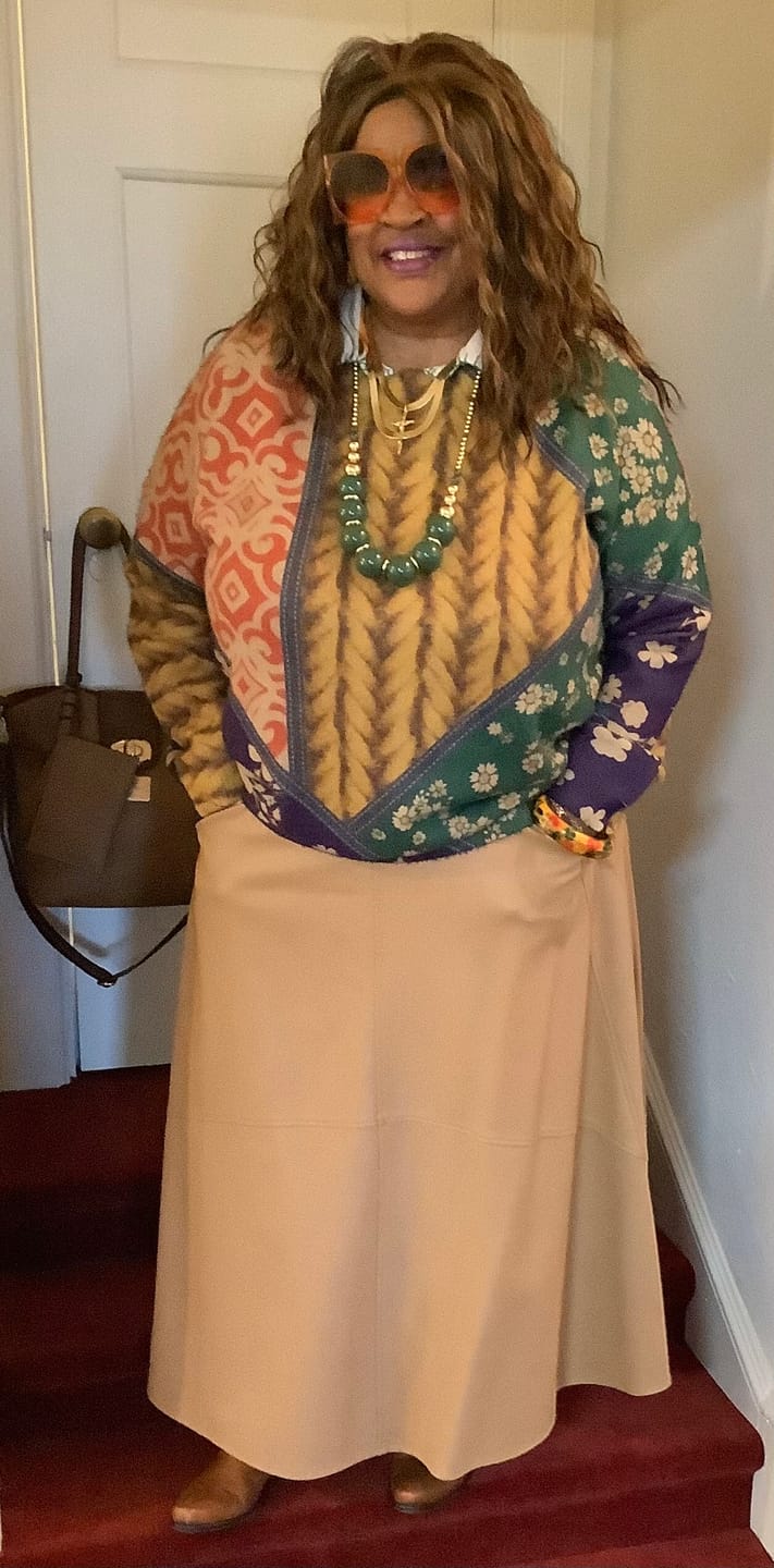 Customer photo review of Floral Soft Comfortable Warm Sweater