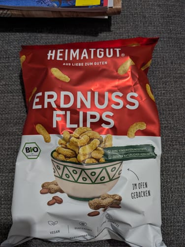 Kundenbewertung mit Foto zu Bio Erdnussflips