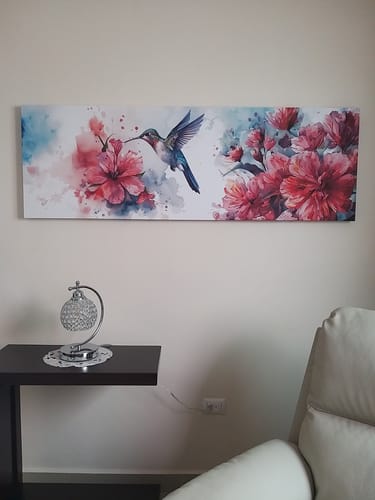Customer photo review of Colibrí Con Tulipanes - Celestia Guzmán