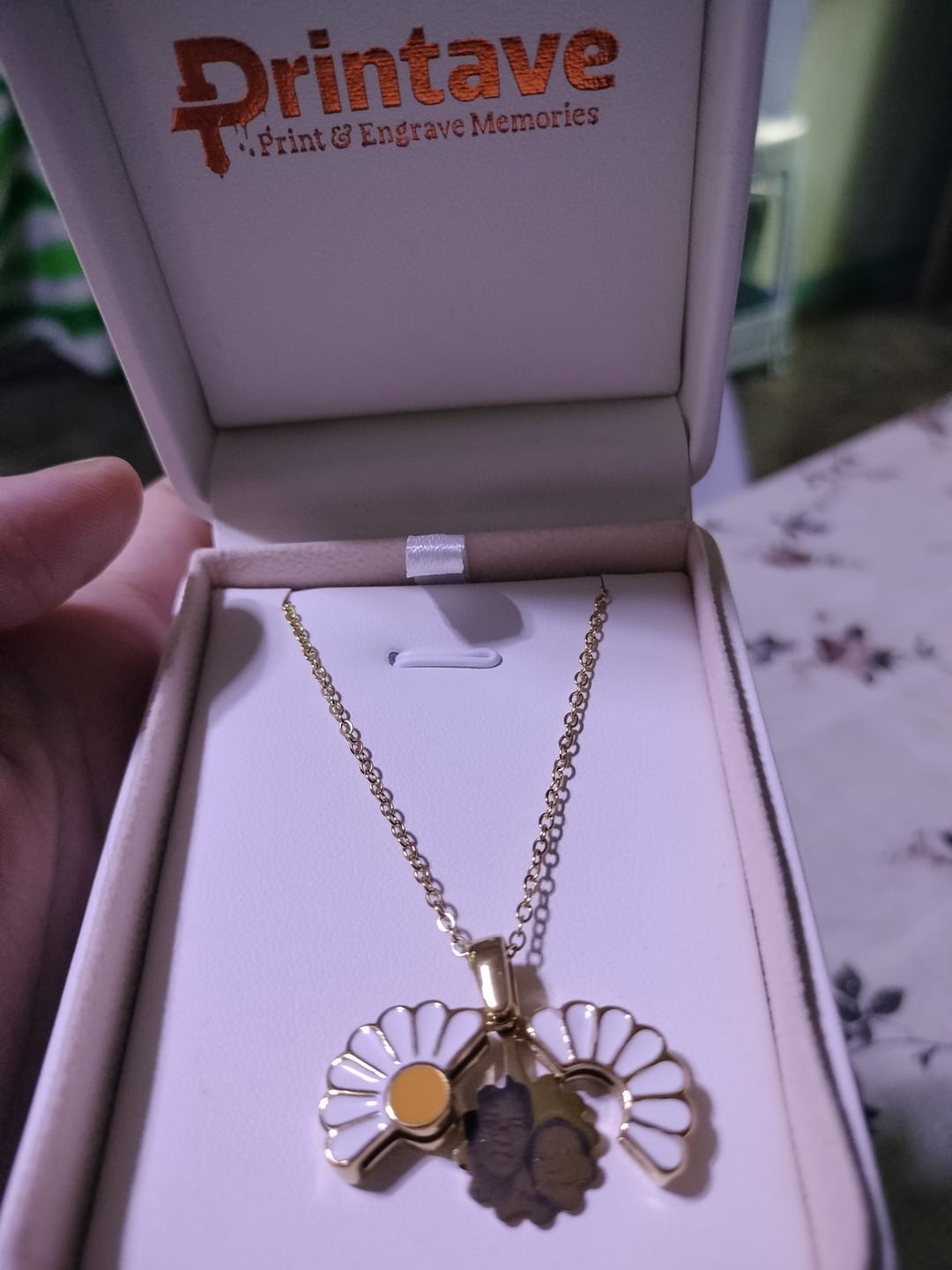 Customer photo review of Printave™ Personalized Flower Necklace
