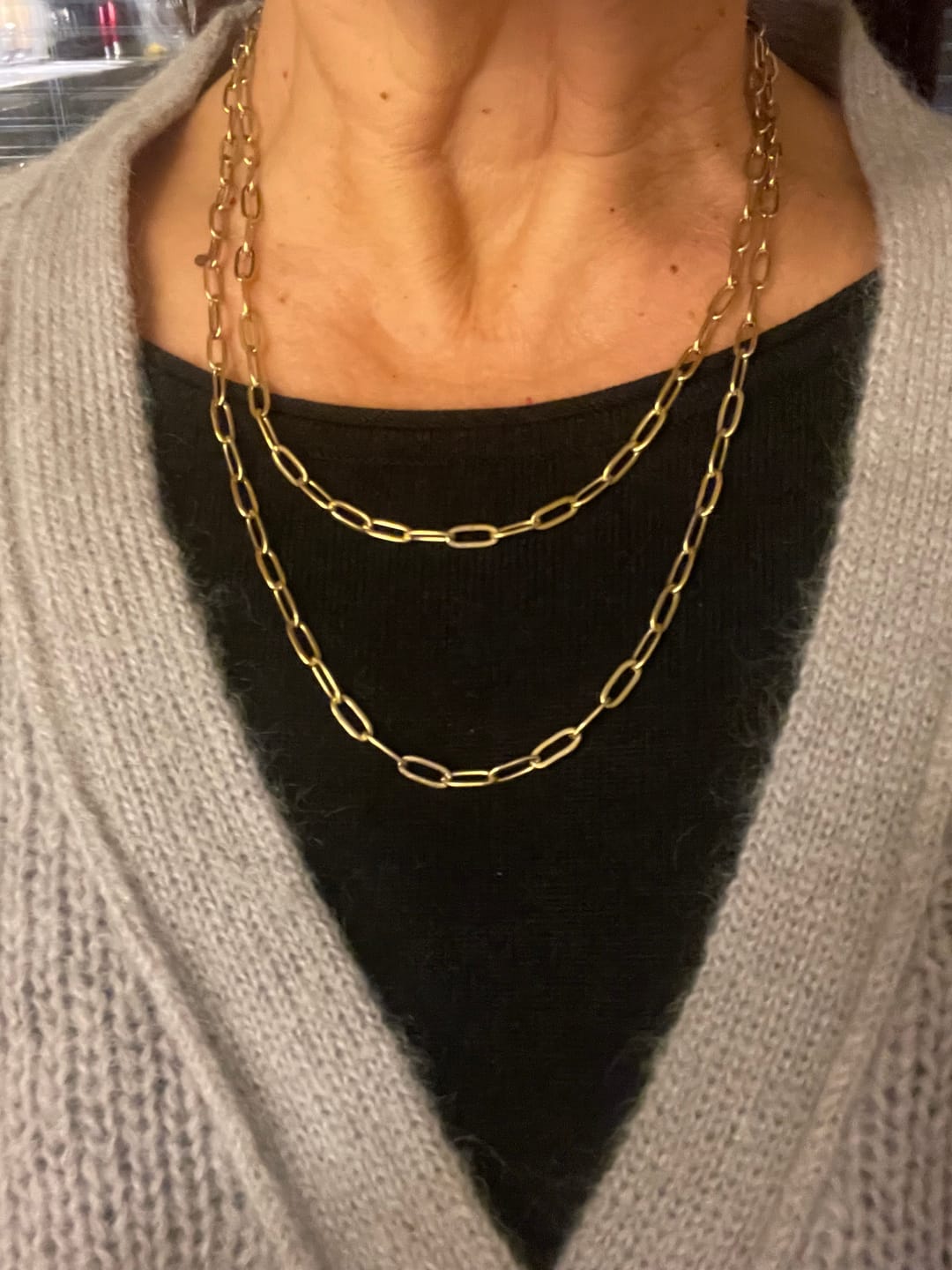 Customer photo review of Paperclip Necklace