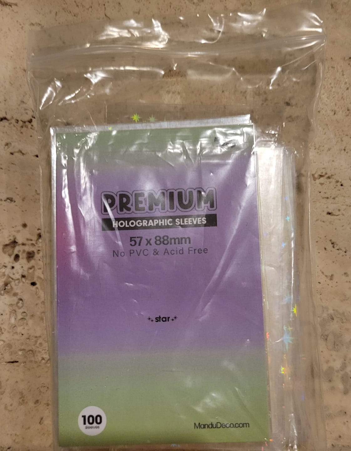 Customer photo review of PREMIUM HOLOGRAPHIC PHOTOCARD SLEEVES - STAR VERSION