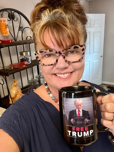 Customer photo review of Trump Mugshot Sign 15oz Coffee Mug