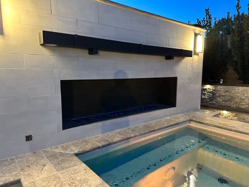 Customer photo review of Custom Old World Metal Floating Mantel Shelf: Non-Combustible, 25+ Finishes, Any Size - Stoll Industries