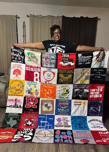 T-shirt quilt from class of 2016 by Sebrina from TX