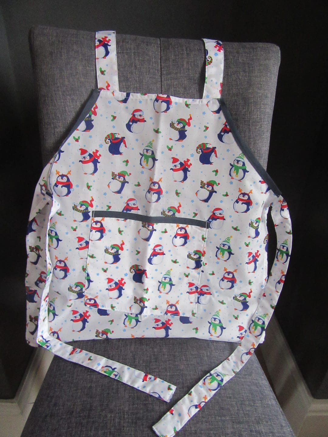 Customer photo review of Christmas Penguins on White Polycotton Fabric