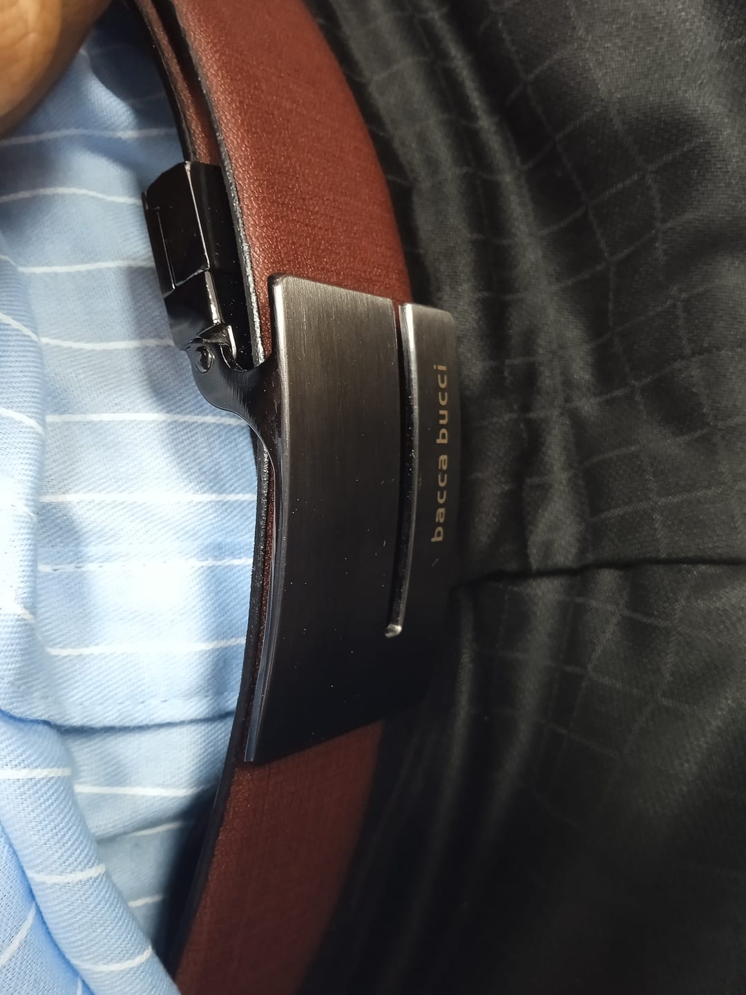 Customer photo review of Bacca Bucci Auto reversible dress belt with Genuine Leather