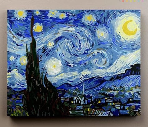 Customer photo review of Starry Night - Paint by Numbers