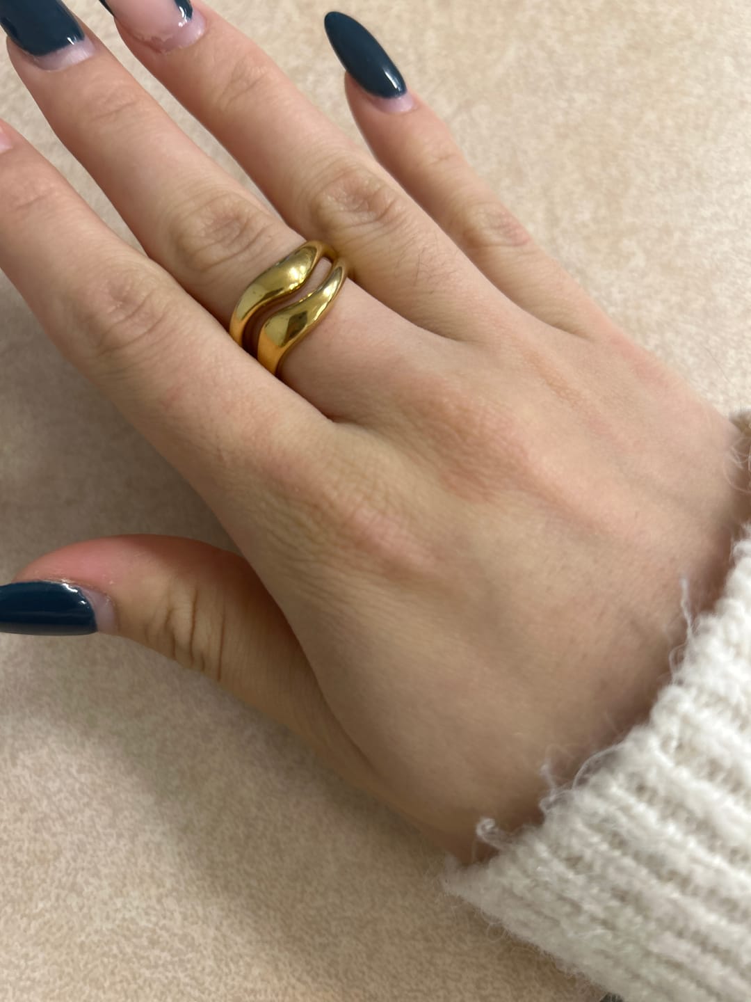 Customer photo review of Curves Ring Set - Gold