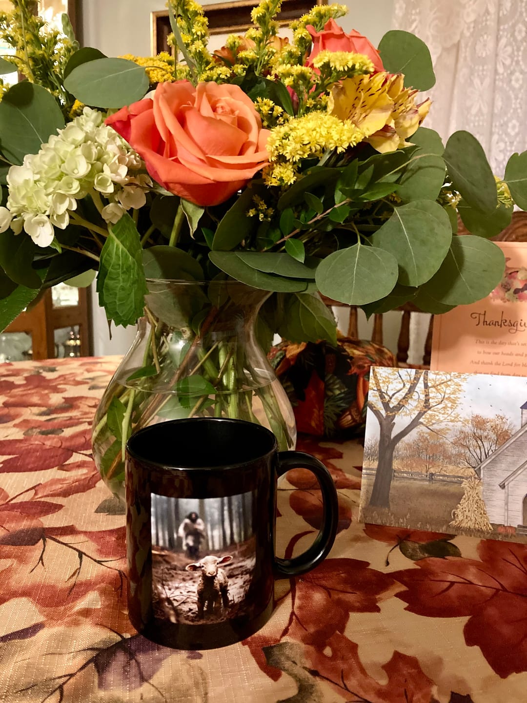 Customer photo review of Jesus With The Sheep, Jesus Running After Lamb Coffee Mug