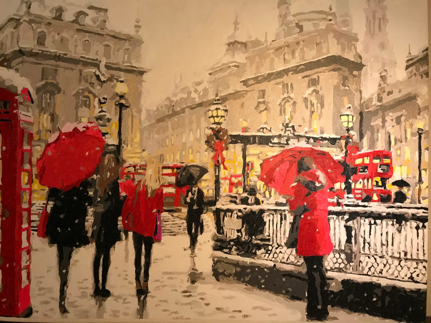 Customer photo review of London in Snow Amend - Paint by Numbers Kit