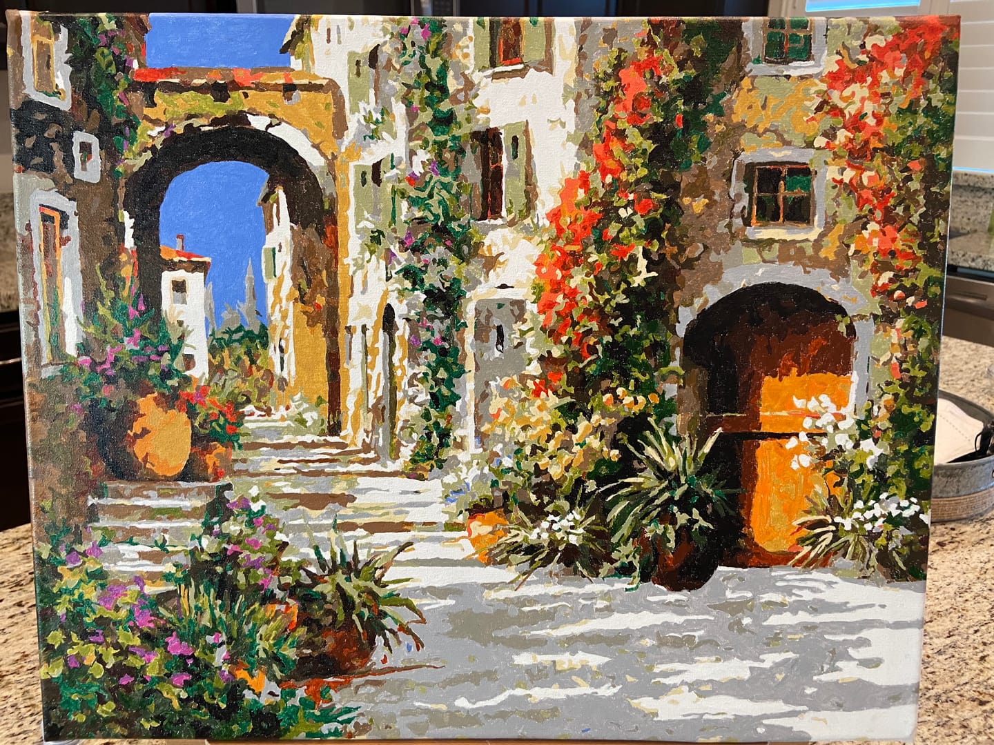 Customer photo review of La Porta Rossa sulla Salita - Paint by Numbers