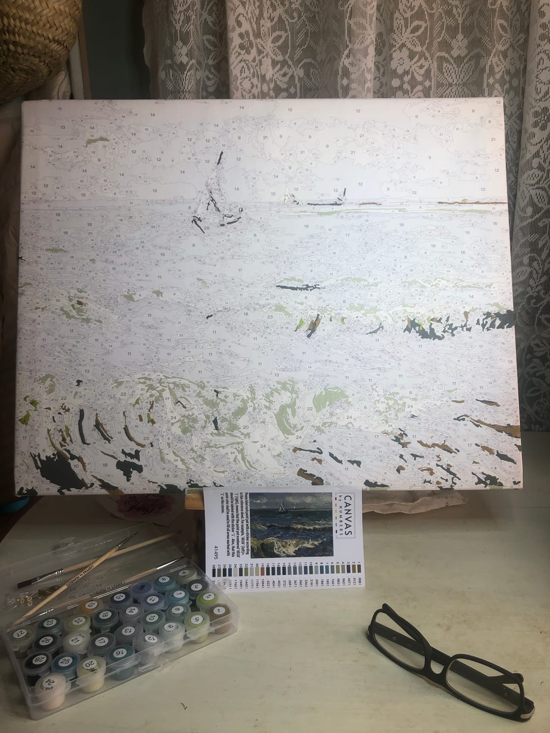 Customer photo review of The Sea at Les Saintes - Vincent Van Gogh - Paint by Numbers
