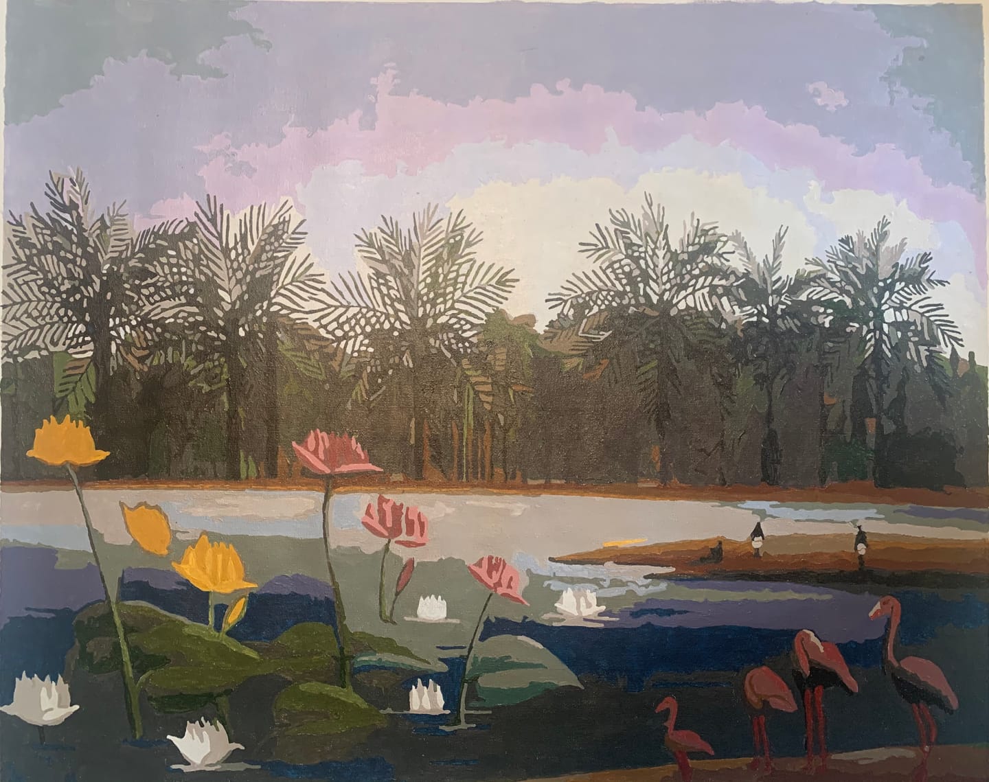 Customer photo review of The Flamingos - Paint by Numbers