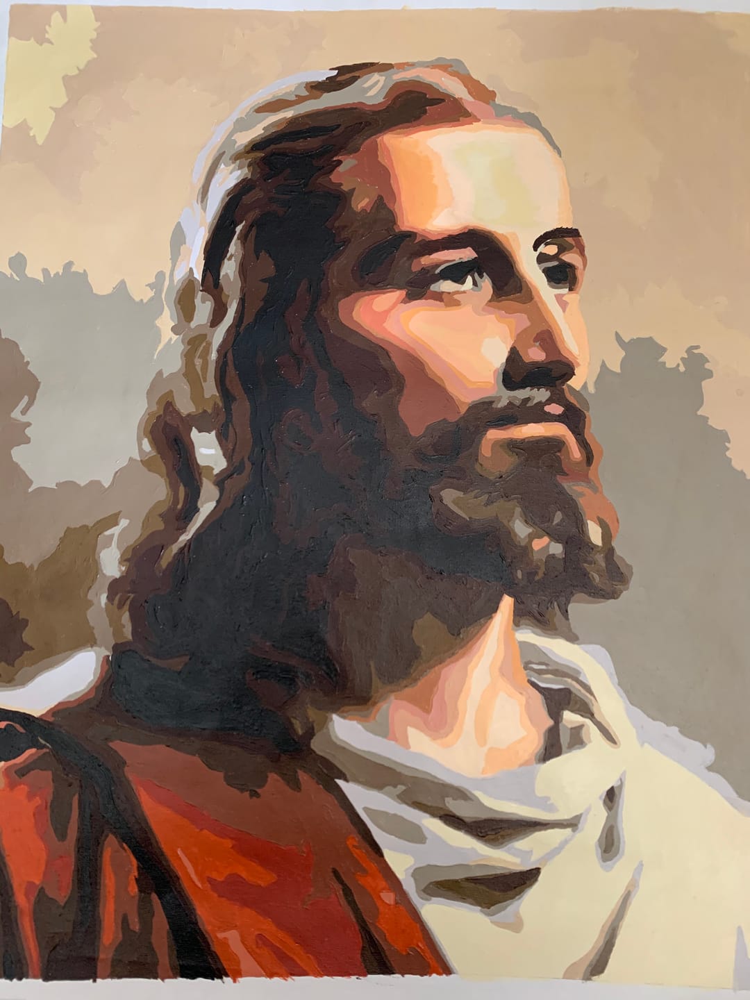 Customer photo review of Jesus Portrait - Paint by Numbers Kit