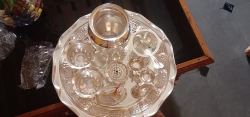 Customer photo review of German silver Pooja Set