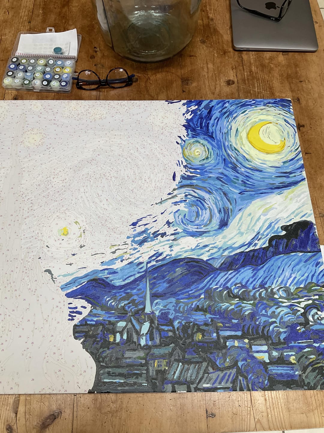Customer photo review of Starry Night - Paint by Numbers