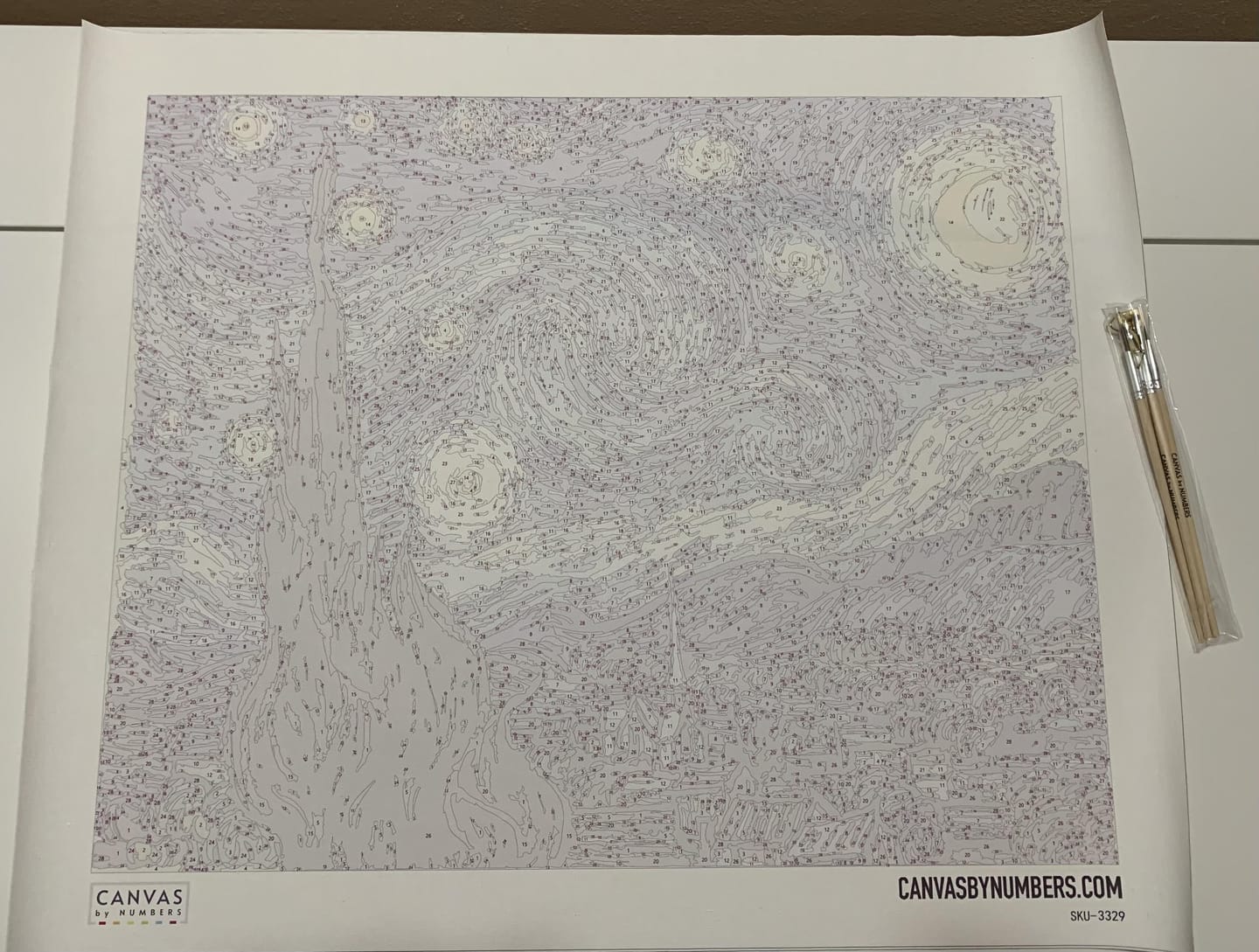 Customer photo review of Starry Night - Paint by Numbers