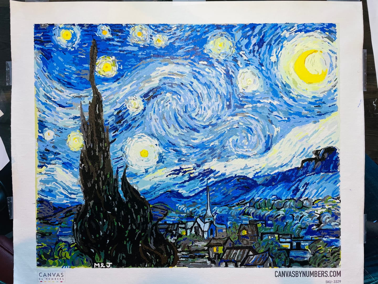 Customer photo review of Starry Night - Paint by Numbers