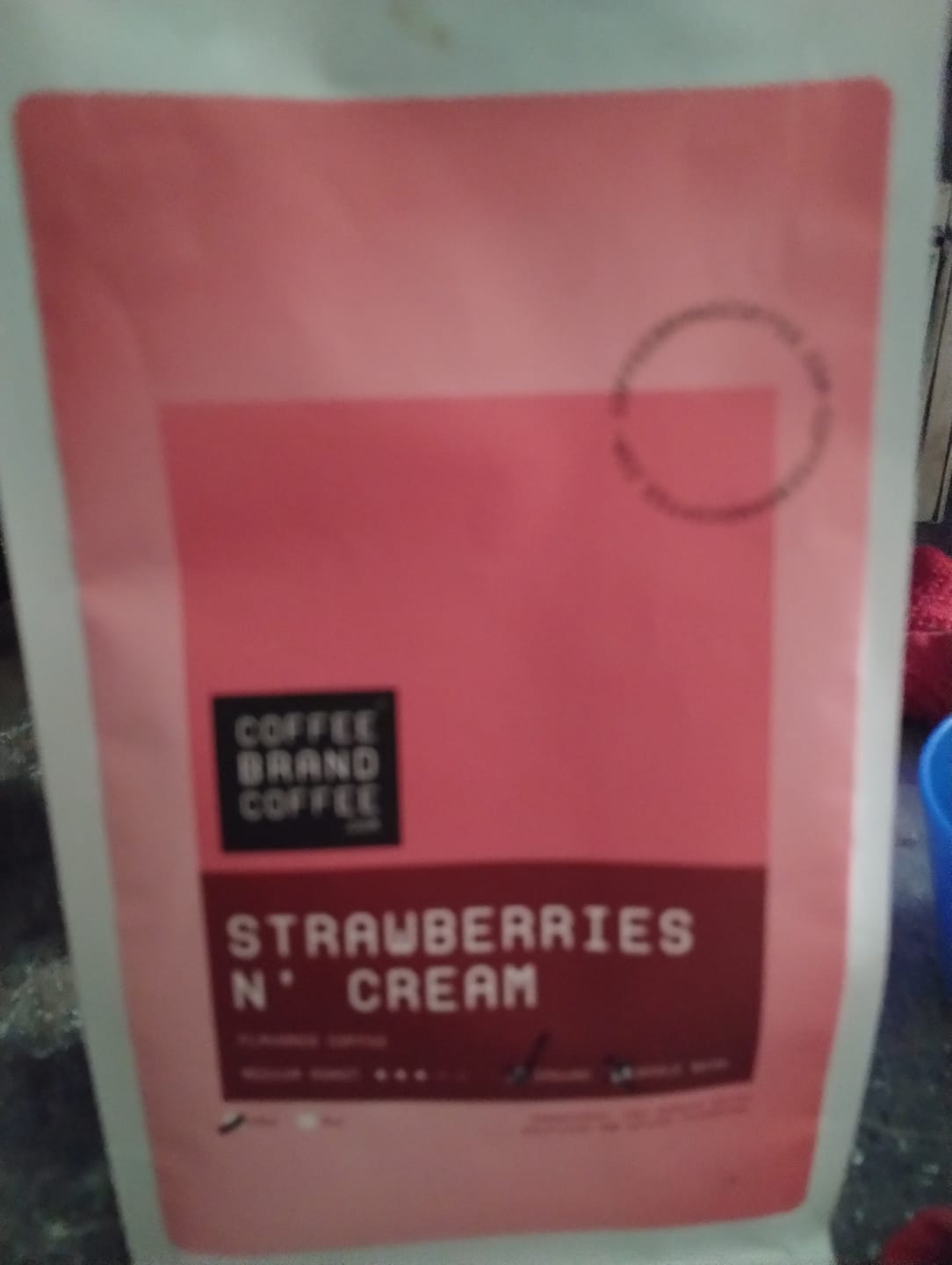 Customer photo review of Strawberries 'n Cream Flavored Coffee