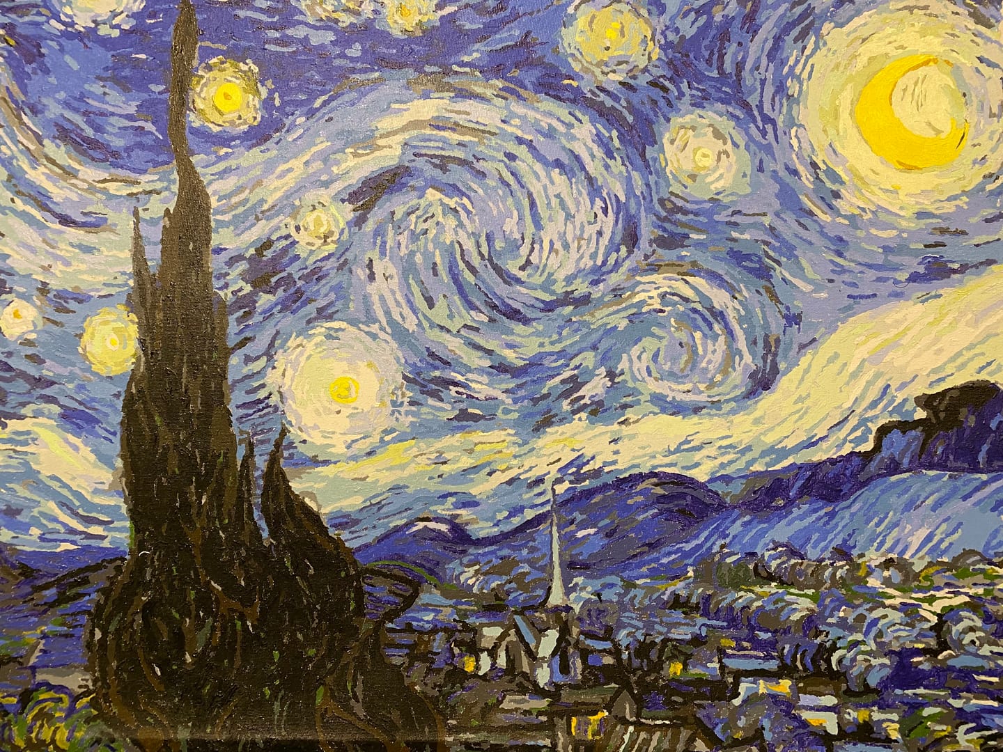 Customer photo review of Starry Night - Paint by Numbers