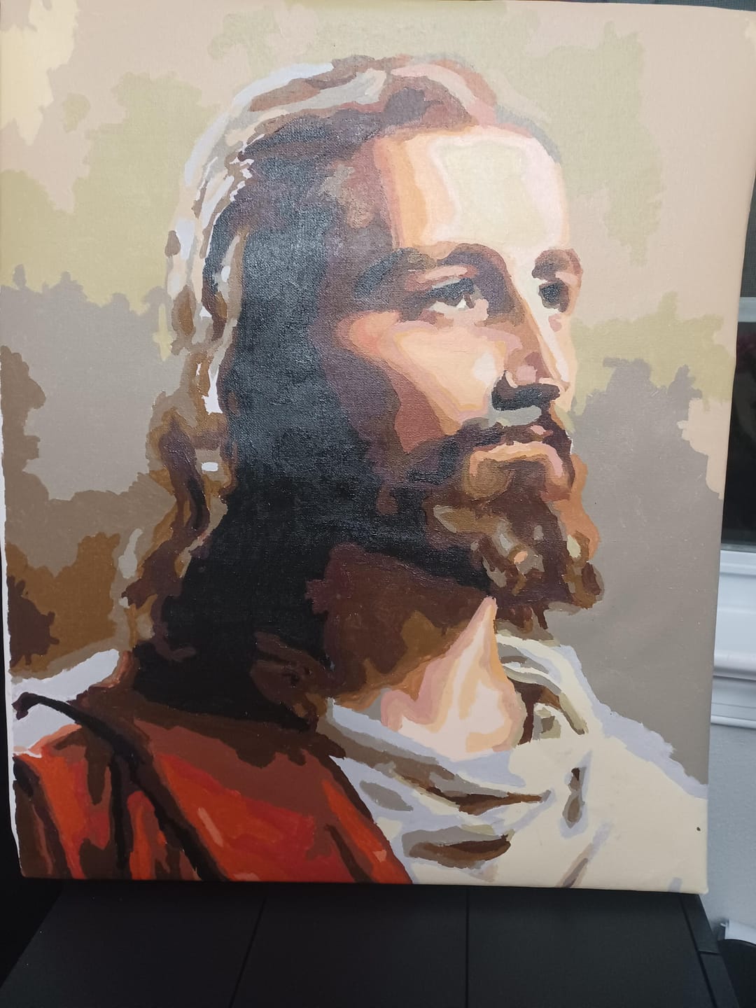 Customer photo review of Jesus Portrait - Paint by Numbers Kit