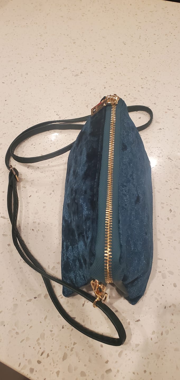 Customer photo review of Riley Velvet Crossbody