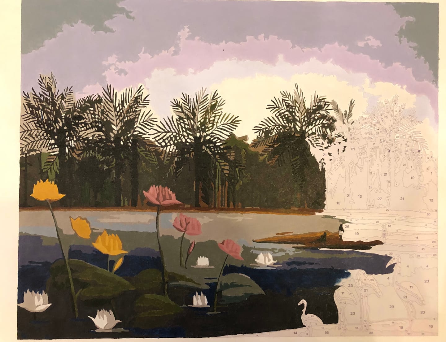 Customer photo review of The Flamingos - Paint by Numbers