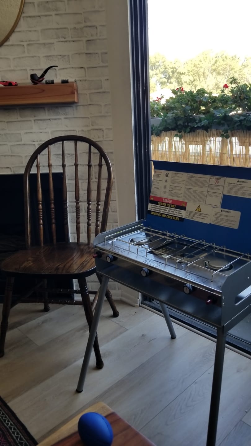 Customer photo review of CAMPLUX Portable Camping Stove with Legs 2 Burner Gas Grill Butane BBQ Stove