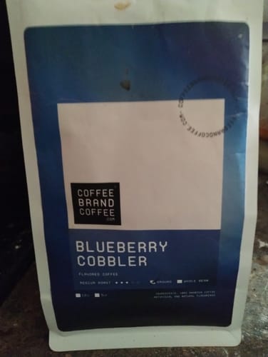 Customer photo review of Blueberry Cobbler Flavored Coffee