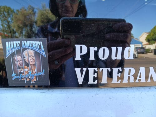 Customer photo review of 5" Make America Safe Again Sticker