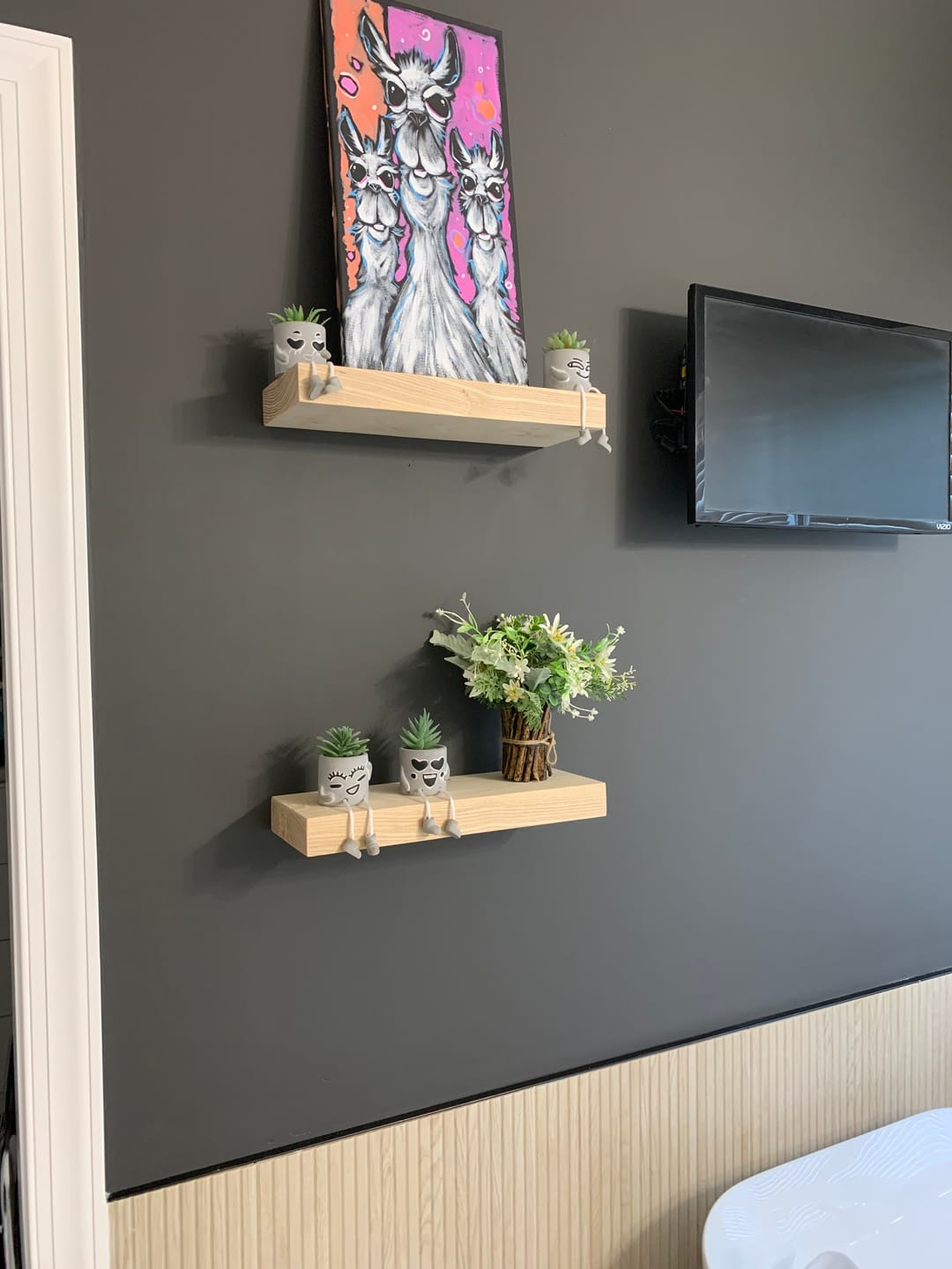 Customer photo review of Ash Floating Shelves