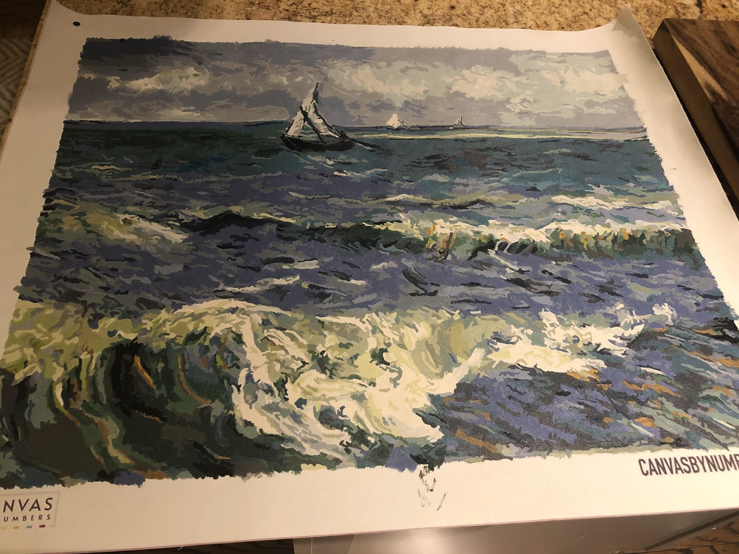 Customer photo review of The Sea at Les Saintes - Vincent Van Gogh - Paint by Numbers