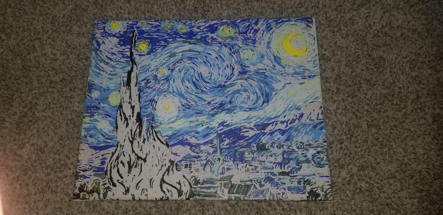 Customer photo review of Starry Night - Paint by Numbers