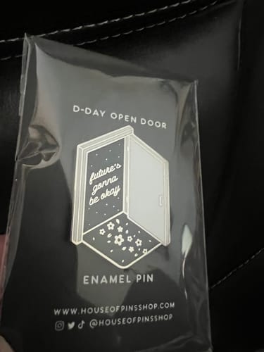 Customer photo review of D-DAY Open Door Pin (Silver Version)