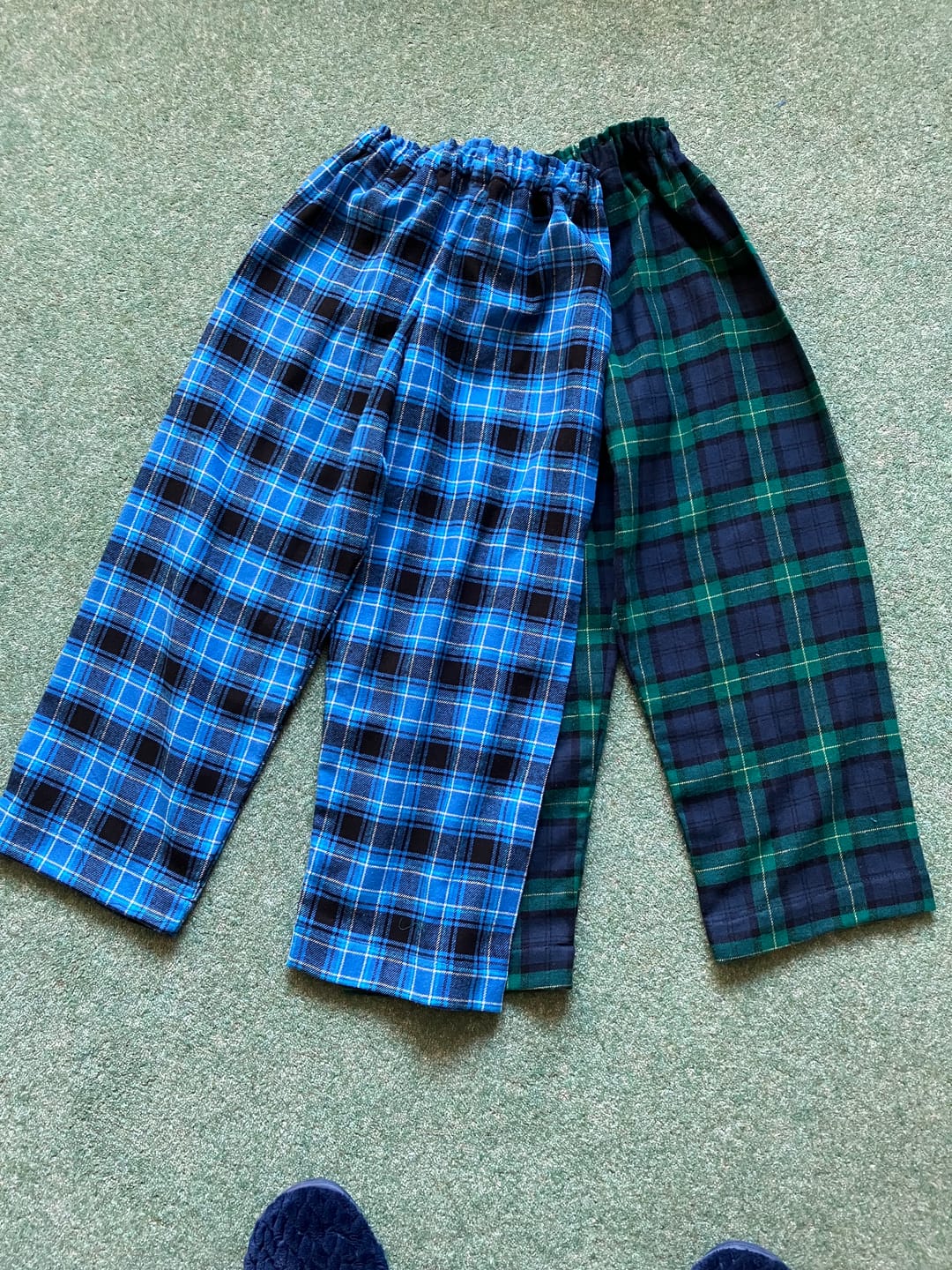 Customer photo review of Navy and Green Tartan Brushed Cotton Fabric