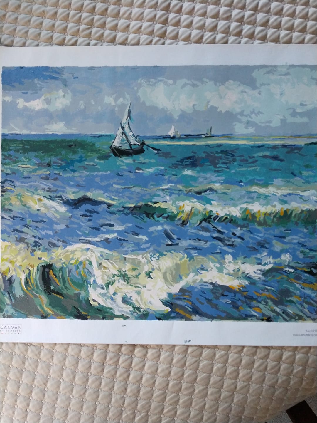 Customer photo review of The Sea at Les Saintes - Vincent Van Gogh - Paint by Numbers