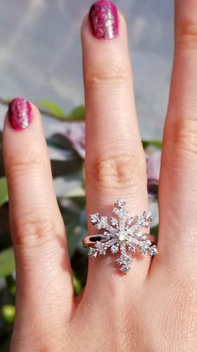 Customer photo review of Snowflake CZ Ring in Sterling Silver
