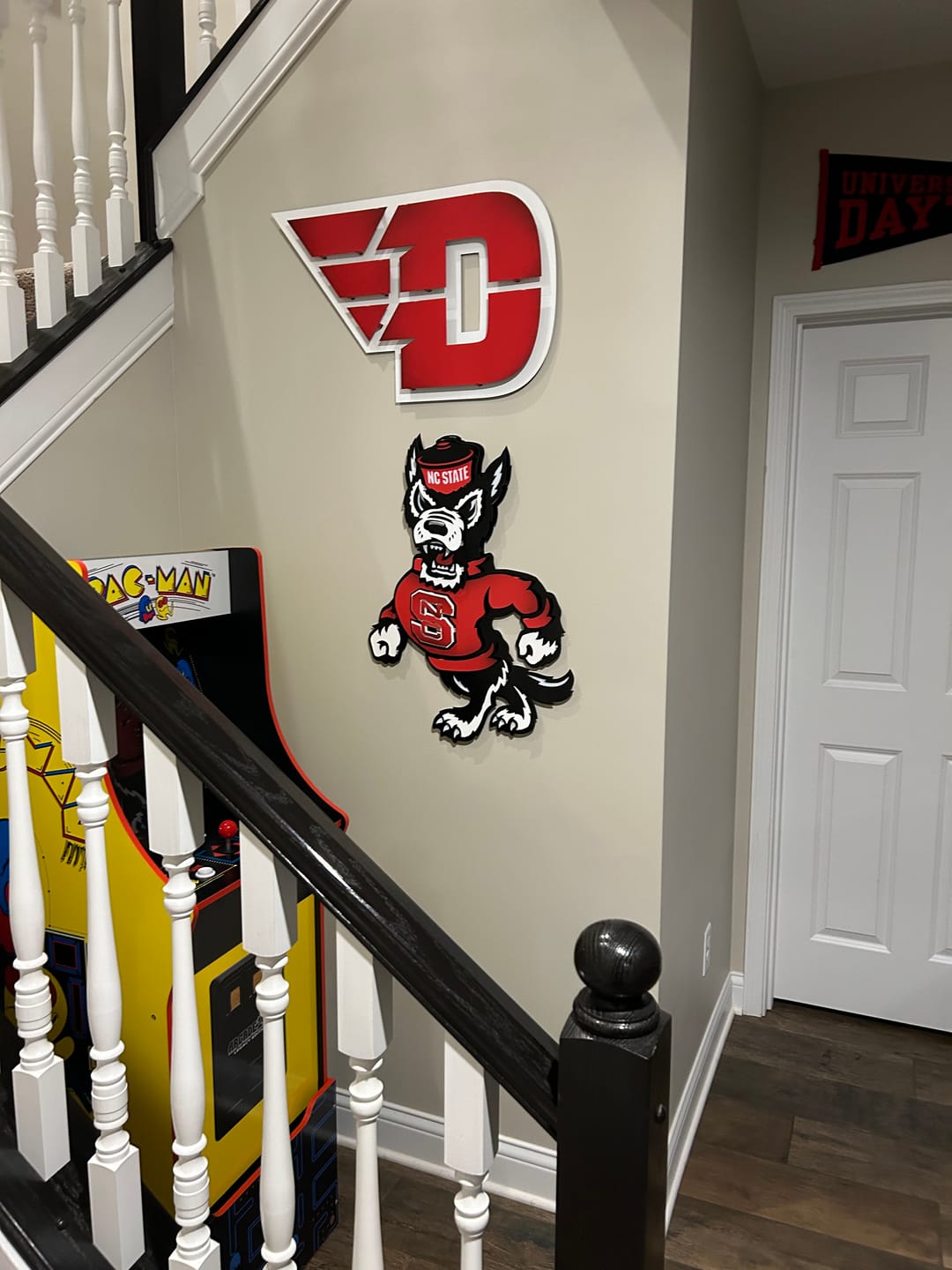 Customer photo review of North Carolina State Wolfpack "Mr. WUF" 3D Vintage Metal Wall Art