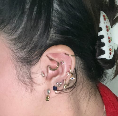 Customer photo review of Oro 14k Primera Perforacion