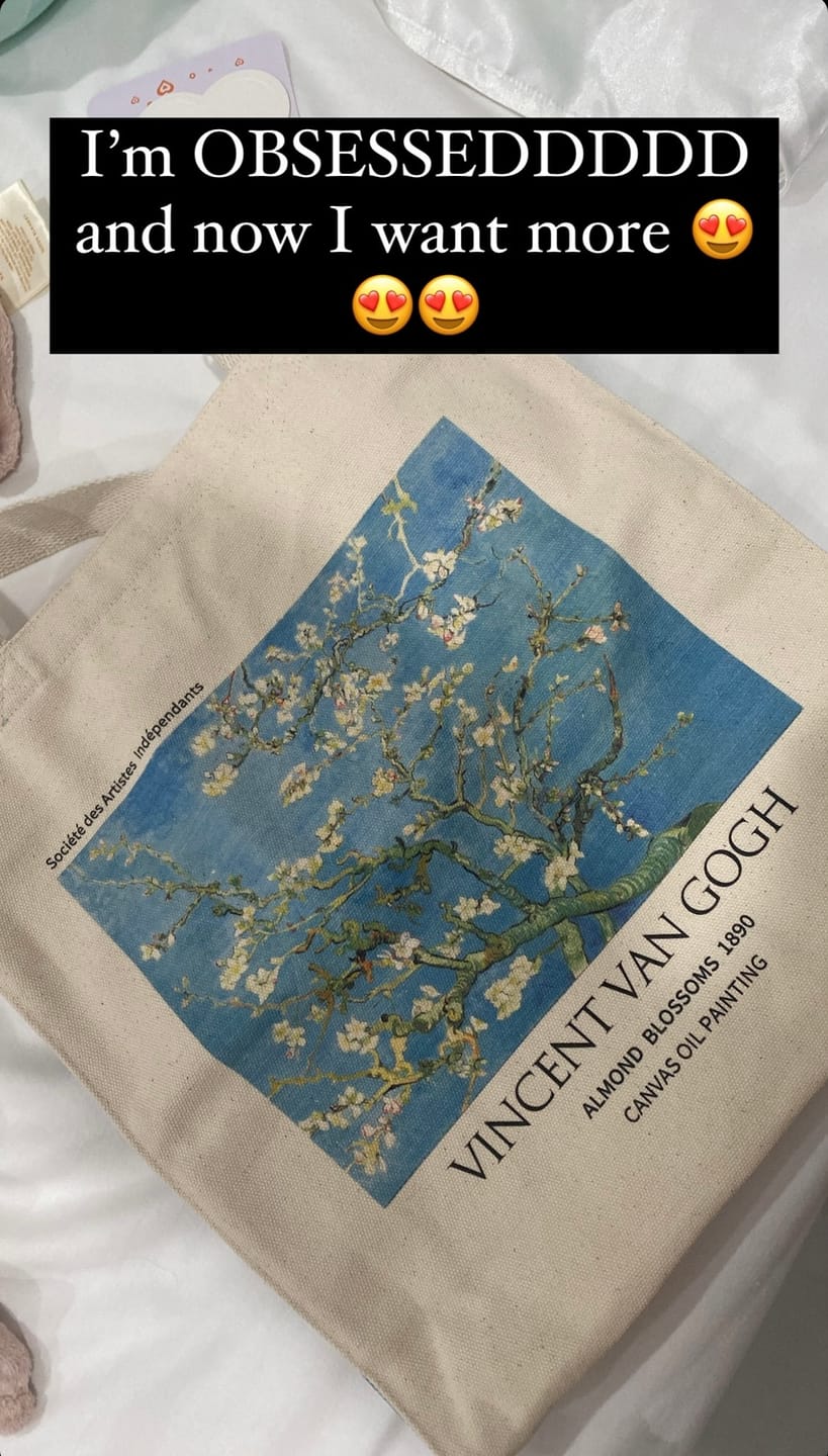 Customer photo review of Van Gogh "Almond Blossom"  - Tote Bag