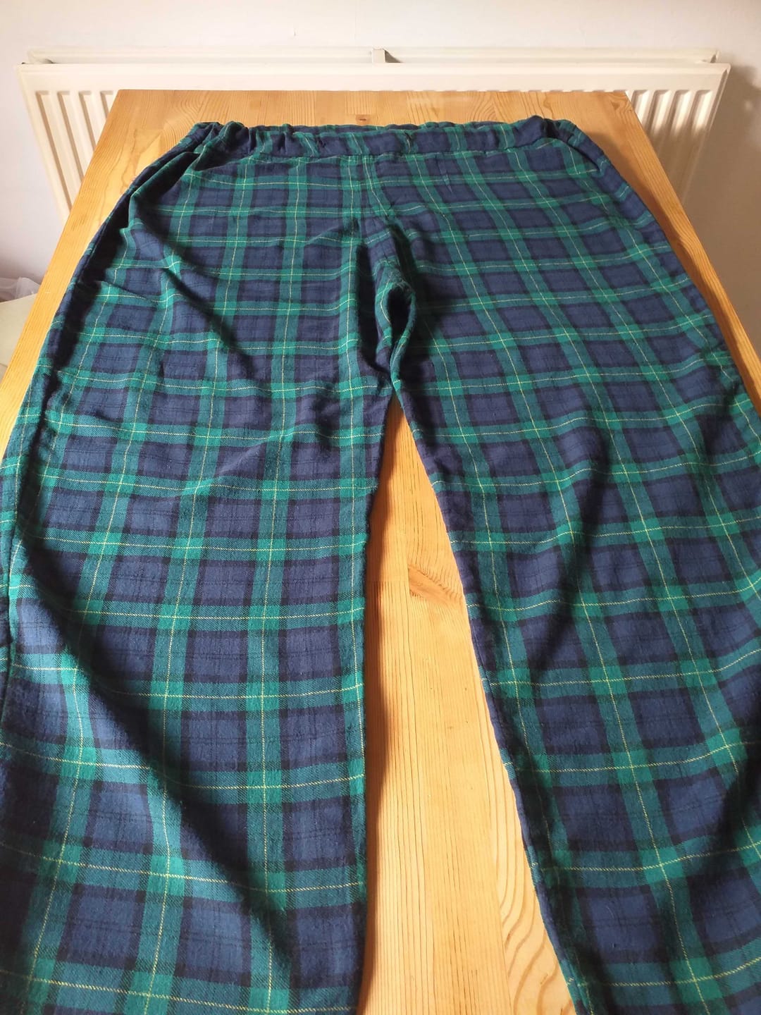 Customer photo review of Navy and Green Tartan Brushed Cotton Fabric