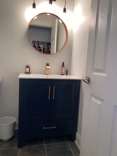 Customer photo review of CCS201 - 30" x 18" Navy Blue, Floor Standing Modern Bathroom Vanity