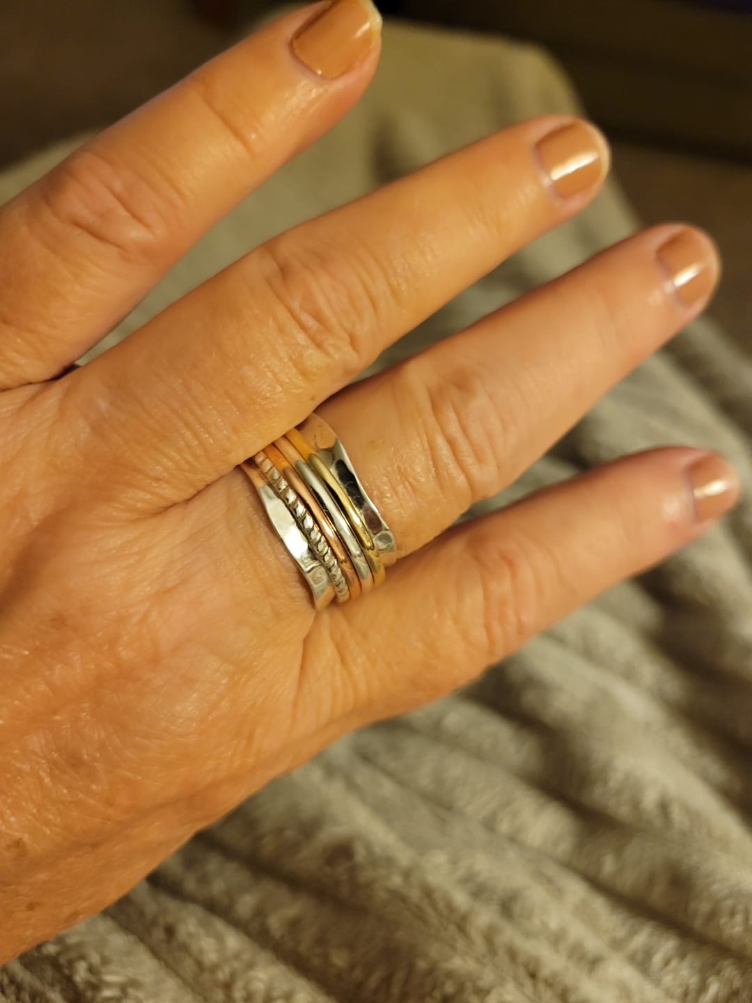 Customer photo review of Two Tone Meditation Spinner Ring Sterling Silver