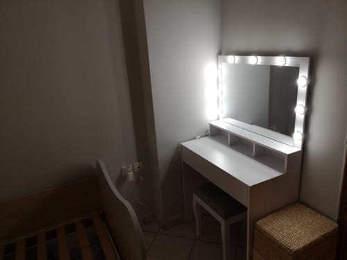 Customer photo review of Τραπέζι Μπουντουάρ Μακιγιάζ Μεικαπ Τουαλέτας Κρεβατοκάμαρας Καθρέφτης Λευκό με Φωτισμό LED Ρυθμιζόμενη Φωτεινότητα RD-T120T10