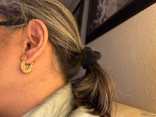 Customer photo review of Claudia Creolla Earrings