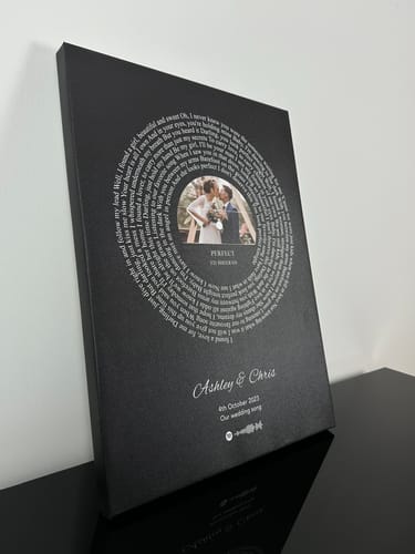 Customer photo review of Custom Music Lyrics Canvas