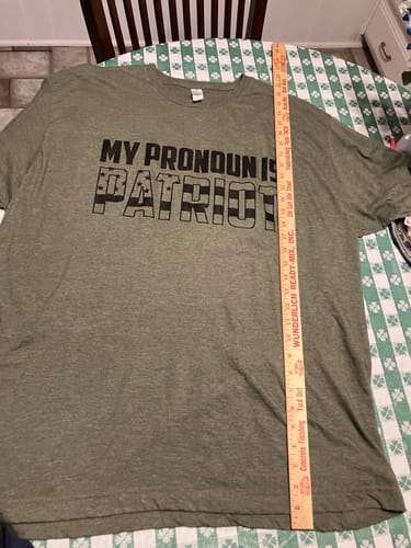 Customer photo review of Wanted For President Black & White T-Shirt